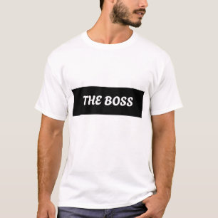 DE BAAS. TEXT GEDRUKTE T-SHIRT