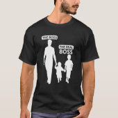 De Baas The Real Bss Papa Old Son Vaderdag T-shirt (Voorkant)