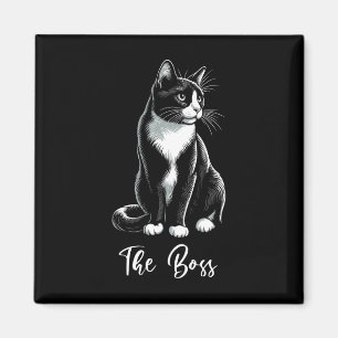 De baas Tuxedo Cat Lover Kitten Tuxedo Cat Eigenaa Magneet
