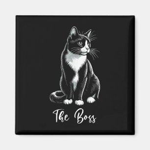 De baas Tuxedo Cat Lover Kitten Tuxedo Cat Eigenaa Magneet