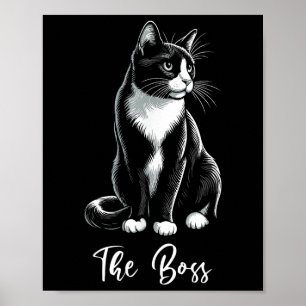 De baas Tuxedo Cat Lover Kitten Tuxedo Cat Eigenaa Poster