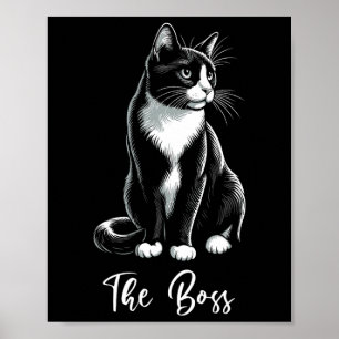 De baas Tuxedo Cat Lover Kitten Tuxedo Cat Eigenaa Poster