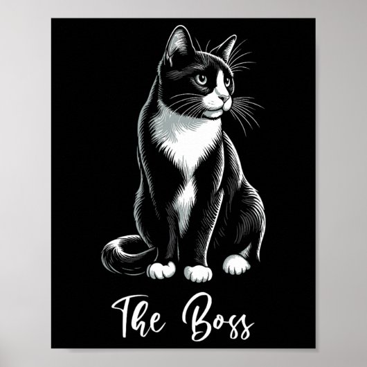 De baas Tuxedo Cat Lover Kitten Tuxedo Cat Eigenaa Poster (Voorkant)