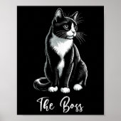 De Baas Tuxedo Kat Liefhebber Kitten Tuxedo Kat Ei Poster (Voorkant)