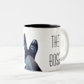 De baas tweekleurige koffiemok (Voorkant rechts)