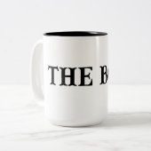De baas tweekleurige koffiemok (Voorkant links)