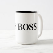 De baas tweekleurige koffiemok (Voorkant rechts)