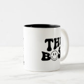 De baas tweekleurige koffiemok (Voorkant rechts)