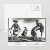 De baas van de Savages die zijn vijand aan het uit Briefkaart (Voorkant / Achterkant)