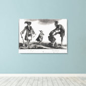 De baas van de Savages die zijn vijand aan het uit Canvas Afdruk (Insitu (Houten vloer))