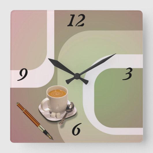 De Baas's Day Wall Klok! Vierkante Klok (Voorkant)