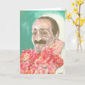 De Baba van Meher met bloemen Kaart (Gele Bloem)