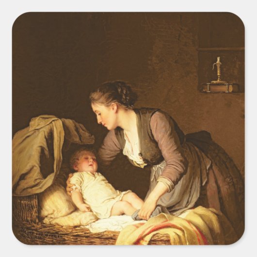 De Baby, 1880 Vierkante Sticker (Voorkant)