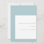 de baby bekendmaking van een babyblauwe foto van e aankondiging (Achterkant)