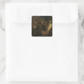 De Baby Christus in de tempel Vierkante Sticker (Tas)