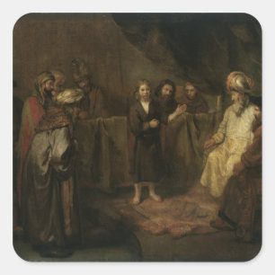 De Baby Christus in de tempel Vierkante Sticker