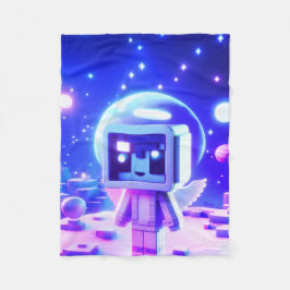 De baby engel astronaut in de ruimte op een warme fleece deken