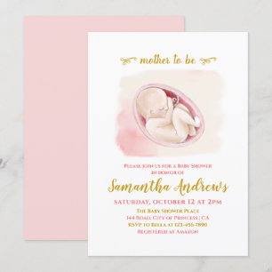 De Baby in het Baby shower van de Tekening van de  Kaart