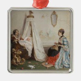 De Baby is Slapen (door Gerolamo Induno) Metalen Ornament