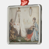 De Baby is Slapen (door Gerolamo Induno) Metalen Ornament (Links)