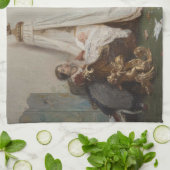 De Baby is Slapen (door Gerolamo Induno) Theedoek (Gevouwen)