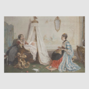 De Baby is Slapen (door Gerolamo Induno) Tissuepapier