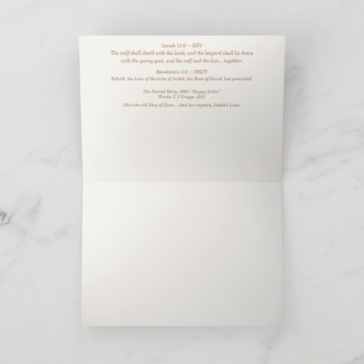 "De baby leeuw in een boosaardige kerstkaart" Bedankkaart (Binnen)