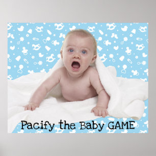 De Baby Pacificeren Hilarisch Baby shower Poster