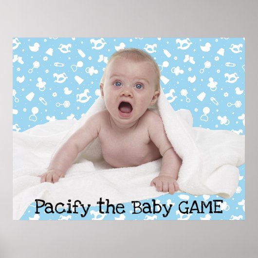 De Baby Pacificeren | Hilarisch Baby shower Poster (Voorkant)