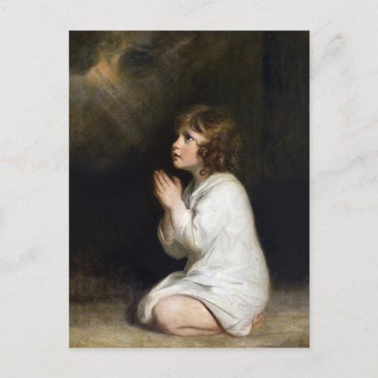 De Baby Samuel bij het Gebed door Joshua Reynolds Briefkaart (Voorkant)