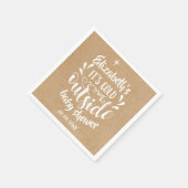 De baby shower/sprinkle in boho stijl met ruwe kra servet (Hoek)