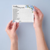 De Baby shower van de Baby Blue Flowers wenst Flyer (Hand)