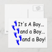 De Baby triplets van een jongen Briefkaart (Voorkant / Achterkant)