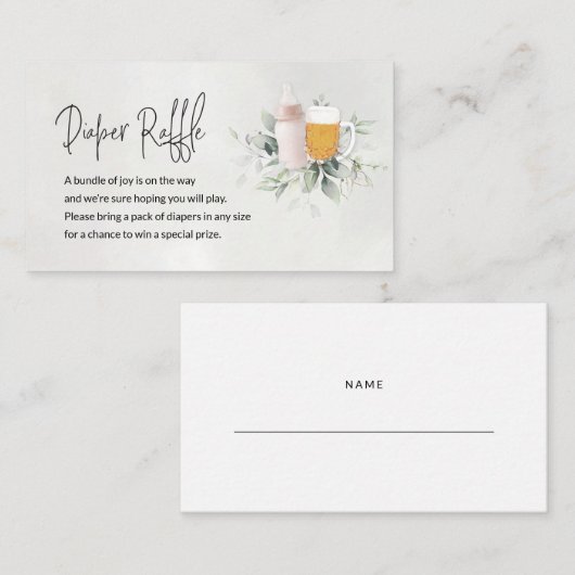 De Baby van de Kaart van de Diaper Raffle Enclosur (Voorkant / Achterkant)