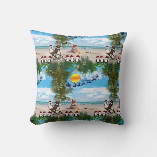 De Baby van de Kerst van de zomer op het herhaalde Kussen (Voorkant)