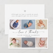 De baby van het manuscript dank u kaart, liefde en briefkaart (Voorkant / Achterkant)