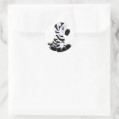 De Baby Zebra wordt gestript Ronde Sticker (Tas)