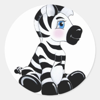 De Baby Zebra wordt gestript Ronde Sticker