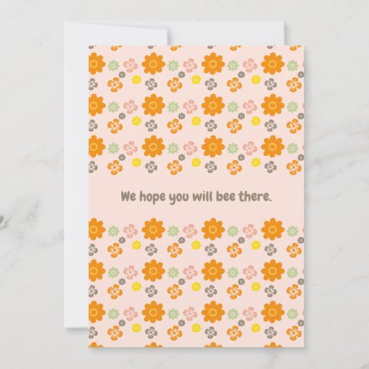 De babydouche voor bijen nodigt mama uit om Floral Kaart (Achterkant)