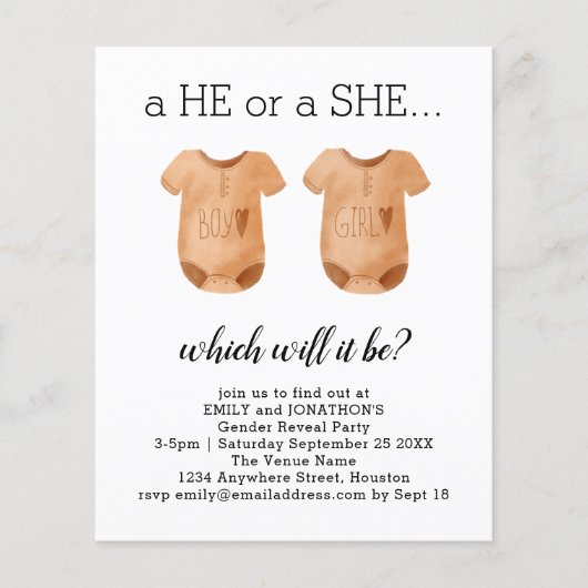 De babykleding van de begroting die ze onthult (Voorkant)