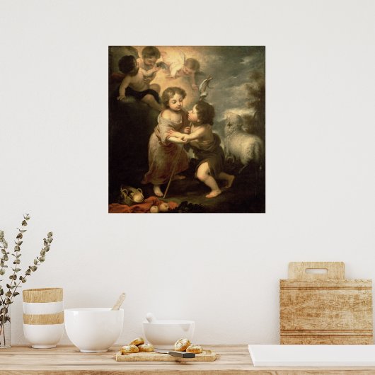 De baby's Christus en John de Baptist Poster (Keuken)