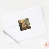 De baby's Christus en John de Baptist Vierkante Sticker (Envelop)