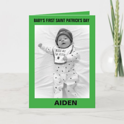 DE BABY'S EERSTE ST. PATRICK'S DAG KAART (Voorkant)