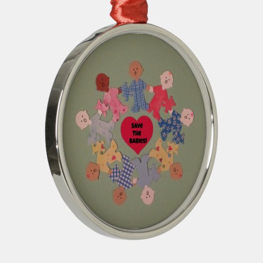 De baby's redden metalen ornament (Rechts)