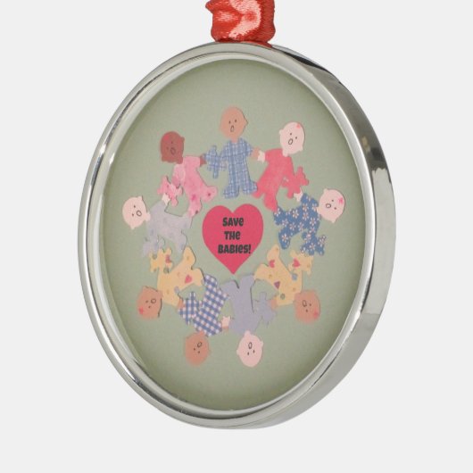 De baby's redden metalen ornament (Links)