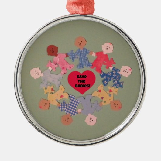 De baby's redden metalen ornament (Voorkant)