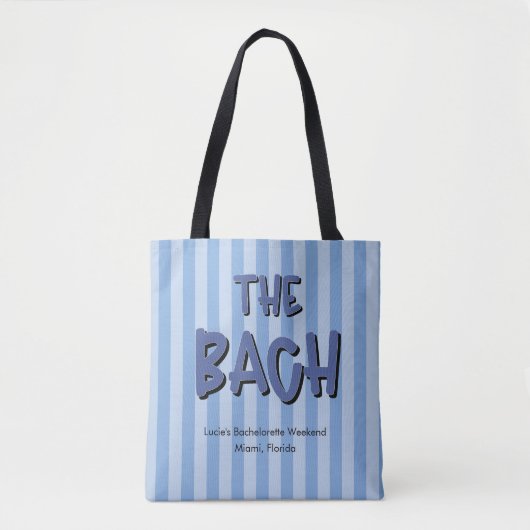 De Bach Blue Stripes Bachelorette Party Tote Bag (Voorkant)
