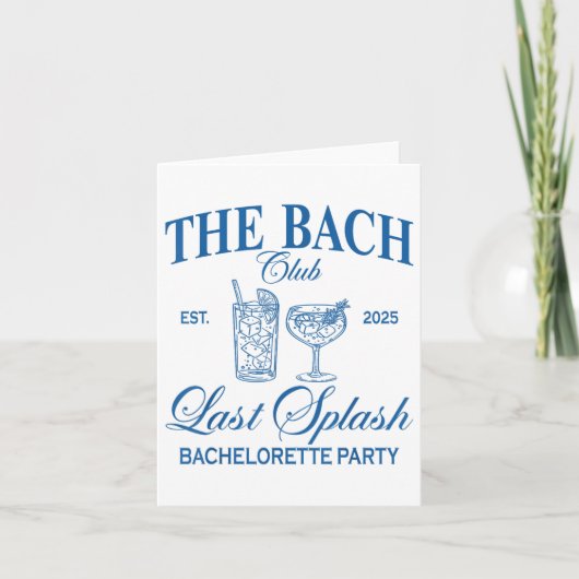 De Bach Club 2025 Laatste Splash Beach Bachelorett Kaart (Voorkant)
