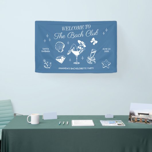 De Bach Club Beach bruiloft vrijgezellenfeest Spandoek (Beurs)