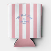 De Bach Club Blauw Crest Roze Cabana Streep Blikjeskoeler (Voorkant)